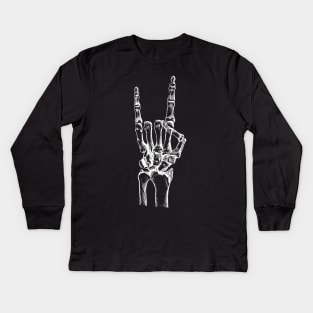 Devil Horns Kids Long Sleeve T-Shirt